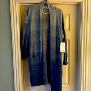 Athleta ombré spirit wool cashmere wrap Sz M blues NWT